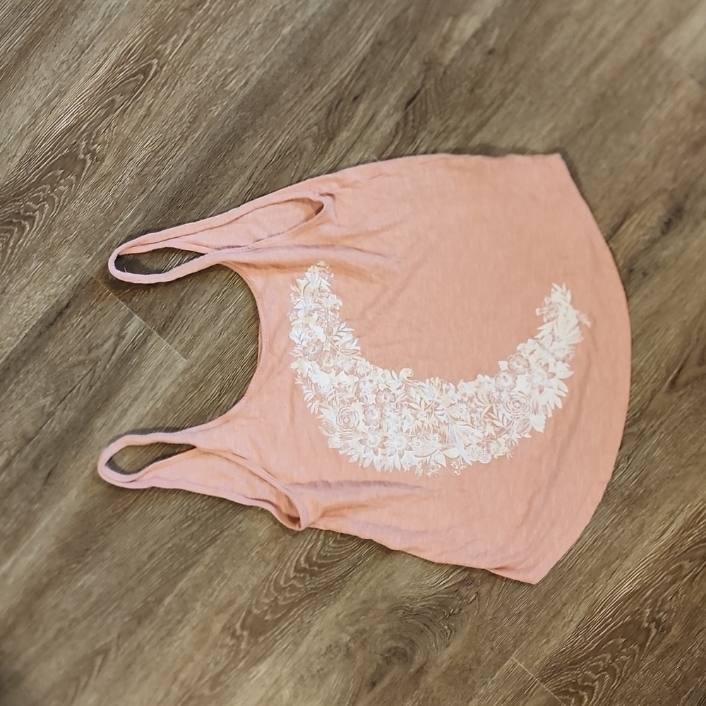 Billabong Moon Print Tank Top Peach X Small Cotton Modal - Picture 3 of 5